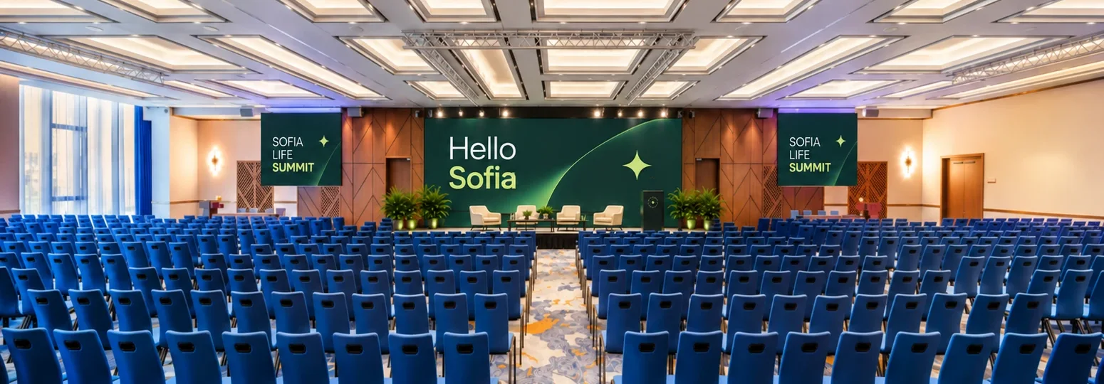 Залата на Sofia Life Summit · Grand Hotel Millennium, София · 7–8 ноември 2026